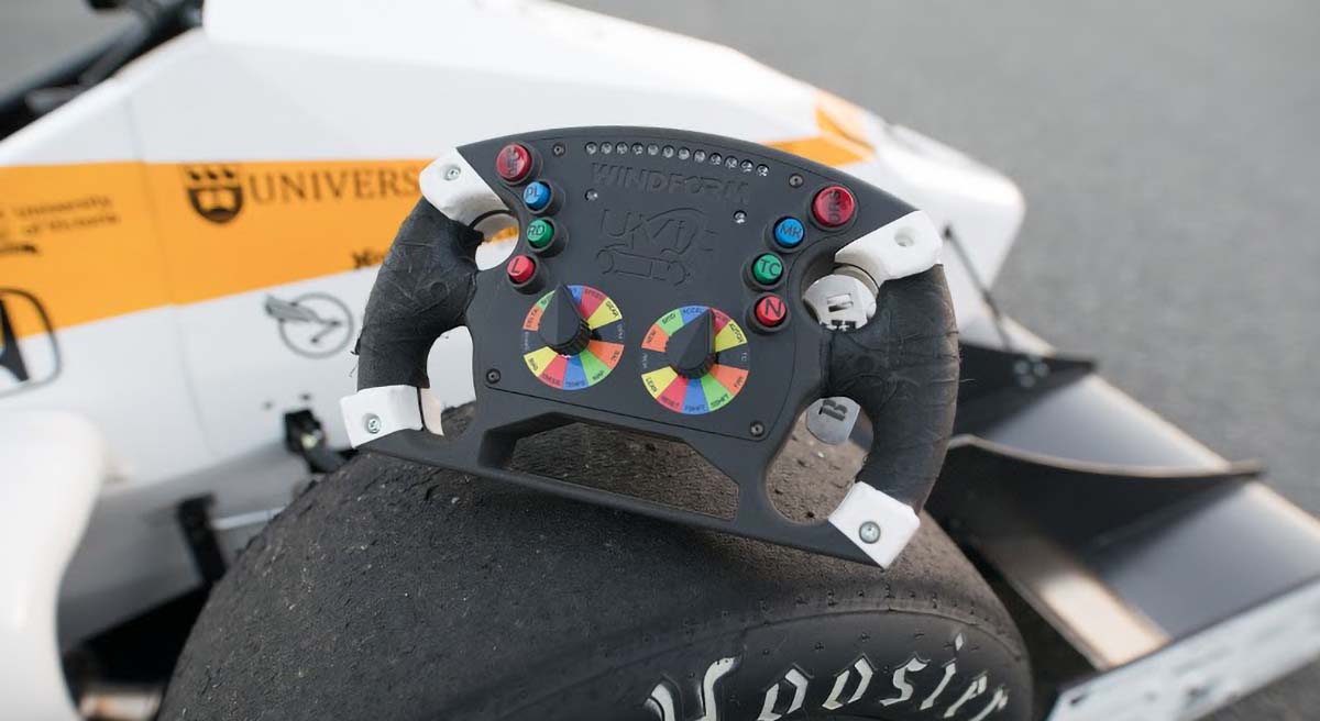 Fully functional PBF 3D printed Formula SAE steering wheel